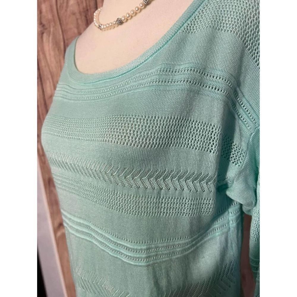 Cato Womens Long Sleeve Top Light Green Sz Large - Picture 4 of 8